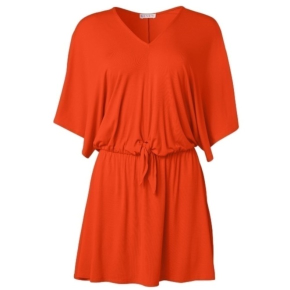 NWT VENUS Front Knot Dress in Orange - Picture 2 of 7